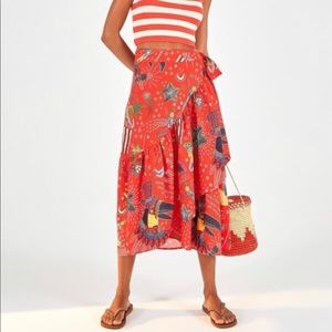Farm Rio Carnival wrap skirt